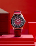 Buy Shop Tag Heuer Autavia Calibre 5 Chinese New Year Maroon Dial Maroon Leather Strap Watch for Men - WBE5193.FC8300 USA Online