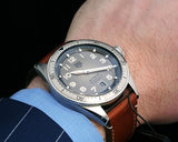 Buy Shop Tag Heuer Autavia Isograph Grey Dial Calfskin Brown Leather Strap Watch for Men - WBE5111.FC8267 USA Online