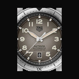 Buy Shop Tag Heuer Autavia Isograph Grey Dial Calfskin Brown Leather Strap Watch for Men - WBE5111.FC8267 USA Online