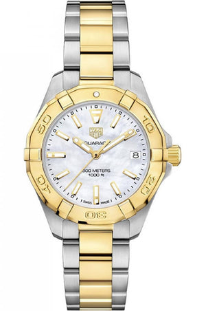 Buy Shop Tag Heuer Aquaracer Mother of Pearl Dial Two Tone Steel Strap Watch for Women - WBD1320.BB0320 USA Online