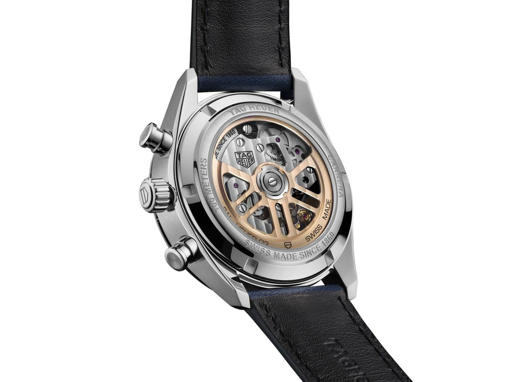 Buy Shop Tag Heuer Carrera Chronograph Blue Dial Blue Leather Strap Watch for Men - CBN201D.FC6543 USA Online