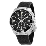 Buy Shop Tag Heuer Carrera Aquaracer Quartz Chronograph Black Dial Black Rubber Strap Watch for Men - CAY111A.FT6041 USA Online