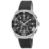 Buy Shop Tag Heuer Carrera Aquaracer Quartz Chronograph Black Dial Black Rubber Strap Watch for Men - CAY111A.FT6041 USA Online