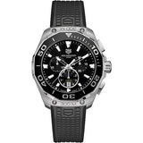 Buy Shop Tag Heuer Carrera Aquaracer Quartz Chronograph Black Dial Black Rubber Strap Watch for Men - CAY111A.FT6041 USA Online