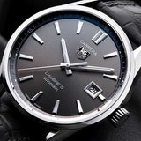 Buy Shop Tag Heuer Carrera Automatic 41mm Black Dial Black Leather Strap Watch for Men - WAR201A.FC6266 USA Online