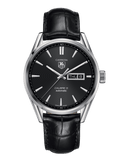 Buy Shop Tag Heuer Carrera Automatic 41mm Black Dial Black Leather Strap Watch for Men - WAR201A.FC6266 USA Online
