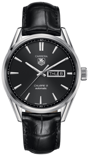 Buy Shop Tag Heuer Carrera Automatic 41mm Black Dial Black Leather Strap Watch for Men - WAR201A.FC6266 USA Online