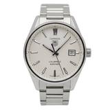 Buy Shop Tag Heuer Carrera Automatic Caliber 5 White Dial Silver Steel Strap Watch for Men - WAR211B.BA0782 USA Online