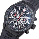 Buy Shop Tag Heuer Carrera Automatic Chronograph Black Dial Black Rubber Strap Watch for Men - CBG2A90.FT6173 USA Online