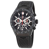 Buy Shop Tag Heuer Carrera Automatic Chronograph Black Dial Black Rubber Strap Watch for Men - CBG2A90.FT6173 USA Online