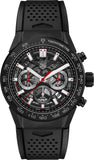 Buy Shop Tag Heuer Carrera Automatic Chronograph Black Dial Black Rubber Strap Watch for Men - CBG2A90.FT6173 USA Online