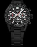 Buy Shop Tag Heuer Carrera Automatic Chronograph Black Dial Black Steel Strap Watch for Men - CBG2090.BH0661 USA Online