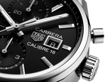 Buy Shop Tag Heuer Carrera Automatic Chronograph Black Dial Silver Steel Strap Watch for Men - CBK2110.BA0715 USA Online