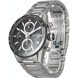 Buy Shop Tag Heuer Carrera Automatic Chronograph Black Dial Silver Steel Strap Watch for Men - CBM2110.BA0651 USA Online