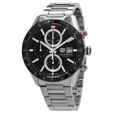Buy Shop Tag Heuer Carrera Automatic Chronograph Black Dial Silver Steel Strap Watch for Men - CBM2110.BA0651 USA Online