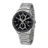 Buy Shop Tag Heuer Carrera Automatic Chronograph Black Dial Silver Steel Strap Watch for Men - CBM2110.BA0651 USA Online