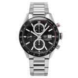 Buy Shop Tag Heuer Carrera Automatic Chronograph Black Dial Silver Steel Strap Watch for Men - CBM2110.BA0651 USA Online