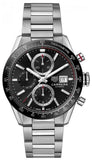 Buy Shop Tag Heuer Carrera Automatic Chronograph Black Dial Silver Steel Strap Watch for Men - CBM2110.BA0651 USA Online