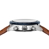 Buy Shop Tag Heuer Carrera Automatic Chronograph Blue Dial Brown Leather Strap Watch for Men - CBN2A1A.FC6537 USA Online