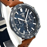 Buy Shop Tag Heuer Carrera Automatic Chronograph Blue Dial Brown Leather Strap Watch for Men - CBN2A1A.FC6537 USA Online