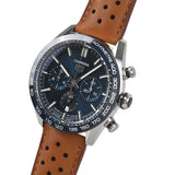 Buy Shop Tag Heuer Carrera Automatic Chronograph Blue Dial Brown Leather Strap Watch for Men - CBN2A1A.FC6537 USA Online