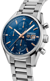 Buy Shop Tag Heuer Carrera Automatic Chronograph Blue Dial Silver Steel Strap Watch for Men - CBK2115.BA0715 USA Online