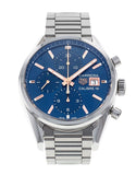Buy Shop Tag Heuer Carrera Automatic Chronograph Blue Dial Silver Steel Strap Watch for Men - CBK2115.BA0715 USA Online