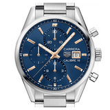 Buy Shop Tag Heuer Carrera Automatic Chronograph Blue Dial Silver Steel Strap Watch for Men - CBK2115.BA0715 USA Online