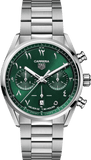 Buy Shop Tag Heuer Carrera Automatic Chronograph Limited Edition Green Dial Silver Steel Strap Watch for Men - CBN2014.EB0240 USA Online