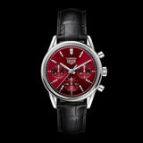 Buy Shop Tag Heuer Carrera Automatic Chronograph Red Dial Black Leather Strap Watch for Men - CBK221G.FC6479 USA Online