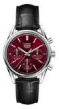 Buy Shop Tag Heuer Carrera Automatic Chronograph Red Dial Black Leather Strap Watch for Men - CBK221G.FC6479 USA Online