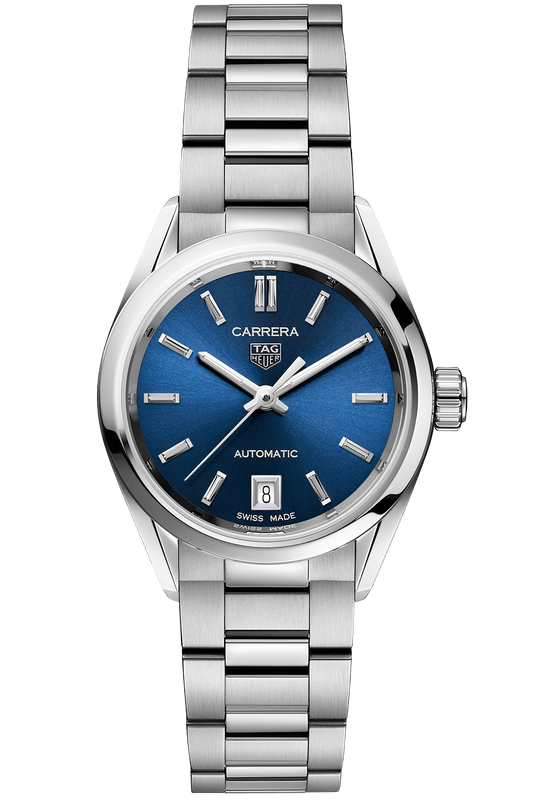 Buy Shop Tag Heuer Carrera Blue Dial Silver Steel Strap Watch for Women - WBN2411.BA0621 USA Online