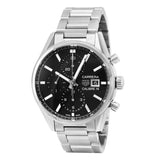 Buy Shop Tag Heuer Carrera Automatic Chronograph Black Dial Silver Steel Strap Watch for Men - CBK2110.BA0715 USA Online