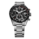 Buy Shop Tag Heuer Carrera Automatic Chronograph Black Dial Silver Steel Strap Watch for Men - CBM2110.BA0651 USA Online