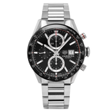 Buy Shop Tag Heuer Carrera Automatic Chronograph Black Dial Silver Steel Strap Watch for Men - CBM2110.BA0651 USA Online