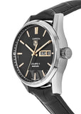 Buy Shop Tag Heuer Carrera Calibre 5 Automatic Black Dial Black Leather Strap Watch for Men - WAR201C.FC6266 USA Online