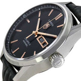 Buy Shop Tag Heuer Carrera Calibre 5 Automatic Black Dial Black Leather Strap Watch for Men - WAR201C.FC6266 USA Online