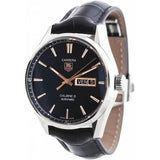 Buy Shop Tag Heuer Carrera Calibre 5 Automatic Black Dial Black Leather Strap Watch for Men - WAR201C.FC6266 USA Online