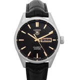 Buy Shop Tag Heuer Carrera Calibre 5 Automatic Black Dial Black Leather Strap Watch for Men - WAR201C.FC6266 USA Online
