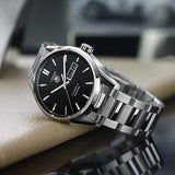 Buy Shop Tag Heuer Carrera Calibre 5 Automatic Black Dial Silver Steel Strap Watch for Men - WAR201A.BA0723 USA Online