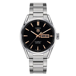 Buy Shop Tag Heuer Carrera Calibre 5 Automatic Black Dial Silver Steel Strap Watch for Men - WAR201C.BA0723 USA Online