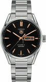 Buy Shop Tag Heuer Carrera Calibre 5 Automatic Black Dial Silver Steel Strap Watch for Men - WAR201C.BA0723 USA Online