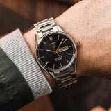 Tag Heuer Carrera Calibre 5 Automatic Black Dial Silver Steel Strap Watch for Men - WAR201C.BA0723