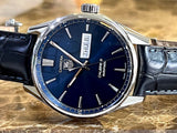 Buy Shop Tag Heuer Carrera Calibre 5 Automatic Blue Dial Blue Leather Strap Watch for Men - WAR201E.FC6292 USA Online