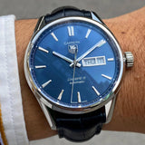 Buy Shop Tag Heuer Carrera Calibre 5 Automatic Blue Dial Blue Leather Strap Watch for Men - WAR201E.FC6292 USA Online