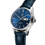 Buy Shop Tag Heuer Carrera Calibre 5 Automatic Blue Dial Blue Leather Strap Watch for Men - WAR201E.FC6292 USA Online