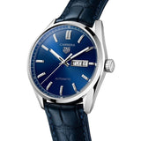 Buy Shop Tag Heuer Carrera Calibre 5 Automatic Blue Dial Blue Leather Strap Watch for Men - WAR201E.FC6292 USA Online