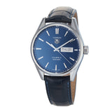 Buy Shop Tag Heuer Carrera Calibre 5 Automatic Blue Dial Blue Leather Strap Watch for Men - WAR201E.FC6292 USA Online