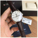 Buy Shop Tag Heuer Carrera Calibre 5 Automatic White Dial Brown Leather Strap Watch for Men - WAR201B.FC6291 USA Online