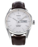 Buy Shop Tag Heuer Carrera Calibre 5 Automatic White Dial Brown Leather Strap Watch for Men - WAR201B.FC6291 USA Online